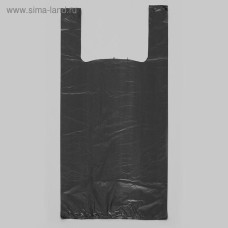 Пакет "Чёрный", полиэтиленовый, майка, 28 х 50 см, 12 мкм