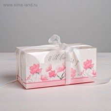 Коробка на 2 капкейка «With love for you», 16 х 8 х 7.5 см