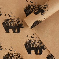 Бумага упаковочная крафтовая «Bear», 70 × 100 см