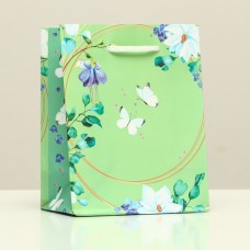 Пакет подарочный "Композиция с бабочками", 11,5 х 14,5 х 6,5 см