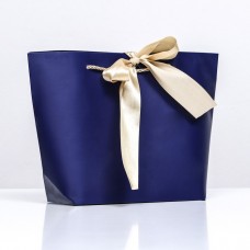 Пакет подарочный с лентой «Синий» 28 х 20 х 9 см