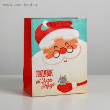 Пакет ламинированный вертикальный «Подарок от Деда Мороза», MS 18 × 23 × 10 см
