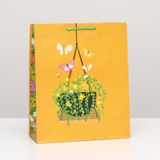 Пакет подарочный "Цветочные качели" 26 х 32 х 12 см