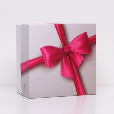 Кондитерская упаковка, коробка, "Розовый бант" 21,5 х 21,5 х 12 см, 1 кг