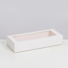 Коробка складня, пенал, с окном, белая, 27 х 12 х 5 см