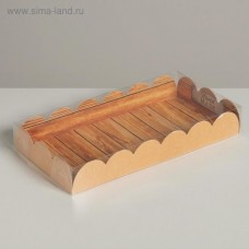 Коробка для кондитерских изделий с PVC-крышкой «Hand made», 10.5 × 21 × 3 см
