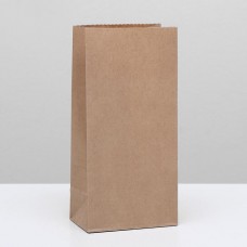 Пакет крафт бумажный фасовочный, прямоугольное дно 12 х 8 х 24 см