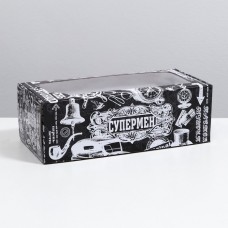 Коробка самосборная, с окном, "Супермен", 16 х 35 х 12 см
