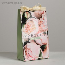 Пакет подарочный с лентой Present for you, 13 × 23 × 7 см