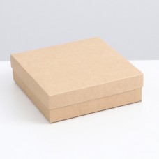 Коробка складная, крышка-дно, крафт, 20 х 20 х 6 см