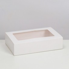Коробка складня, пенал, с окном, белая, 25 х 16 х 6 см