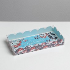 Коробка для кондитерских изделий с PVC крышкой «Смородина», 10.5 × 21 × 3 см