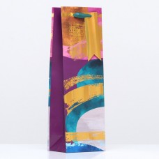 Пакет подарочный "Цветные мазки", 12 х 36 х 8,5 см