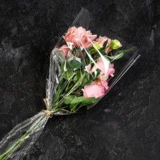 Пакет для цветов, конус на 1 розу, 6+21*80см, прозрачный