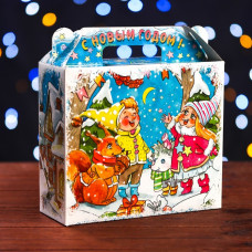 Подарочная коробка "Новогодняя Акварель" 17,3 х 6,5 х 15 см