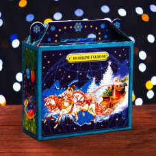 Подарочная коробка "Новогодние Маршруты"  17,3 х 6,5 х 15 см