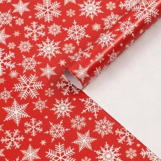 Бумага упаковочная глянцевая "Снежинки", 50 х 68 см