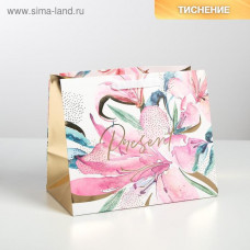 Пакет ламинированный «Present», 30,5 × 25,5 × 18 см