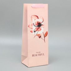 Пакет ламинированный под бутылку «You are beautiful», 13 x 36 x 10 см