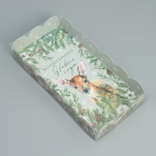 Коробка для кондитерских изделий с PVC крышкой «Волшебного Нового года», 10.5 × 21 × 3 см