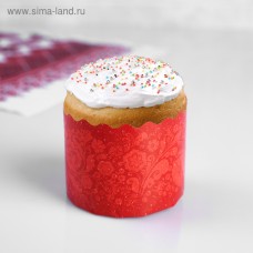 Форма бумажная для кекса, маффинов и кулича "Красная Пасха" 60x45 мм