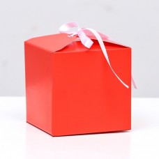 Коробка складная, квадратная, красная, 8 х 8 х 8 см,