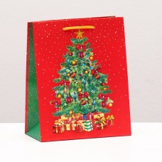 Пакет подарочный "Новогодняя ёлка с подарками", 18 х 22,3 х 10 см