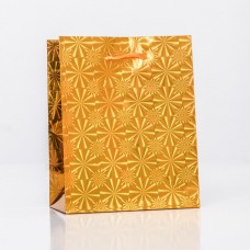 Пакет подарочный, фольгированный, "Золото"   14 Х 11 Х 5 см МИКС
