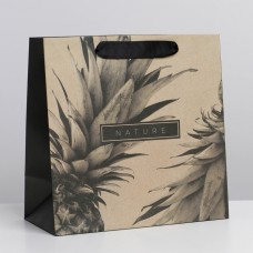 Пакет крафтовый квадратный «Black», 22 × 22 × 11 см