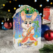Подарочная коробка "Заяц-Кот" неон, 16 х 7,5 х 26 см