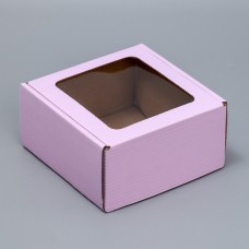 Коробка сборная с окном «Сиреневый»16х8х16 см