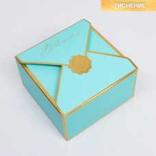 Коробка  «Голубая лагуна»,14,5 х 14,5 х 8 см