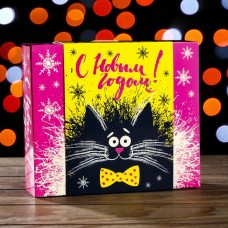 Подарочная коробка "Черный кот",18,5 х 16 х 5,8 см