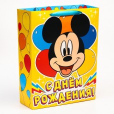 Пакет подарочный "С Днем рождения!", Микки Маус, 31х40х11,5 см
