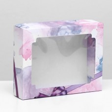 Коробка самосборная, крышка-дно, с окном, «Мелодия» 18 х 15 х 5 см