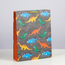 Пакет подарочный «Динозаврики», 33 х 42,5 х 10 см