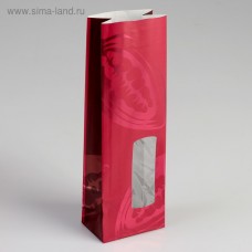 Пакет бумажный фасовочный "Бобы", винный, 8 х 5 х 24 см