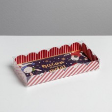 Коробка для кондитерских изделий с PVC крышкой «Зверята», 10.5 × 21 × 3 см