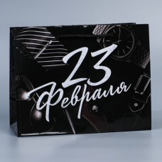 Пакет ламинированный горизонтальный «23 февраля», MS 23 × 18 × 8 см