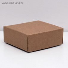 Коробка сборная без печати крышка-дно бурая без окна 14,5 х 14,5 х 6 см