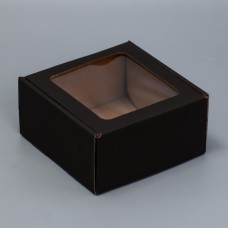 Коробка сборная с окном «Черный»16х8х16 см