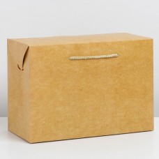 Пакет—коробка «Крафтовый», 28 × 20 × 13 см