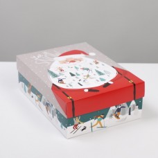 Коробка складная «Новогодние истории»,  21 × 15 × 7 см