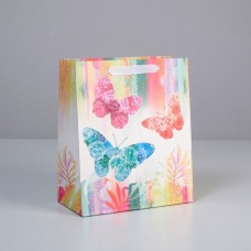 Пакет ламинированный вертикальный «Бабочки», ML 23 × 27 × 11,5 см