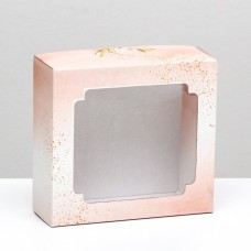 Коробка самосборная, крышка-дно, с окном,"Безмятежность" 14,5 х 14,5 х 6 см
