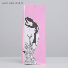 Пакет однослойный "Леди", крафт, розовый, 100 х 60 х 260 мм