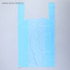 Пакет "Голубой", полиэтиленовый, майка, 28 х 50 см, 12 мкм