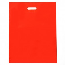 Пакет полиэтиленовый с вырубной ручкой, Красный 40-50 См, 90 мкм