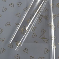 Пленка прозрачная "Сердечки" золотая №2, 58 х 58 см, 20 листов