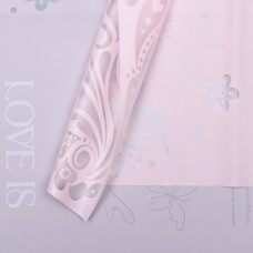 Пленка флористическая, "Бабочки любви", розовая 58х58см